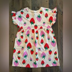 Old Navy - Printed Fit & Flare Dress - Light Pink Strawberry Tee Dress - 4T
